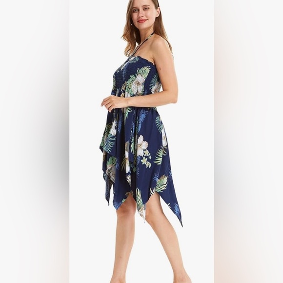 Hawaiian Luau  Kimono Fairy Dress in Pineapple Garden Navy size one size - Picture 4 of 12